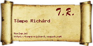Tömpe Richárd névjegykártya